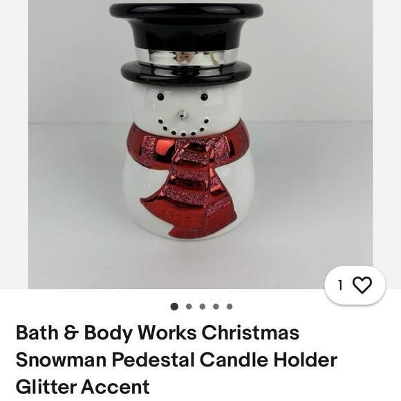 Snowman 3 wick candle holder Bath and Bodyworks - Picture 3 of 8